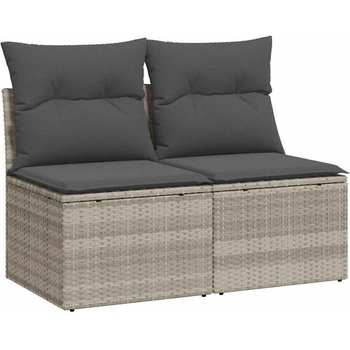 Maison Chic Seti vrtnega pohištva - Vrtna garnitura - Vrtni pohištvo set z blazinami 2-delna siv ratan/akacija, (21806019) Cene