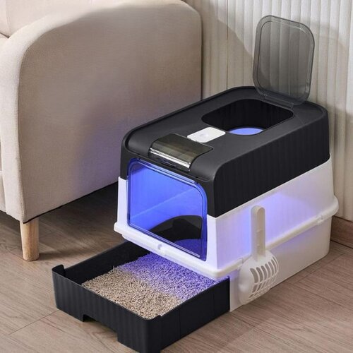 Toalet za mačke Fully Enclosed sa UV sterilizacijom Crni 48x35x36 cm Cene