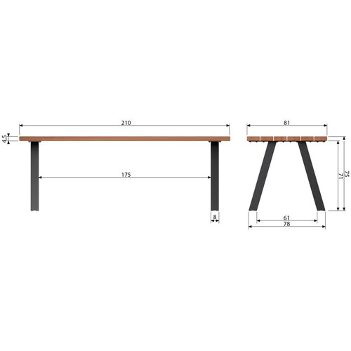 WOOOD Vrtni stol od masivnog drveta 81x210 cm Tablo &amp;ndash; Slike