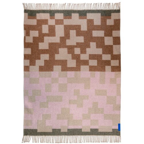 Mette Ditmer Denmark Roza/rjava odeja iz mešanice volne 130x190 cm Maze – Cene