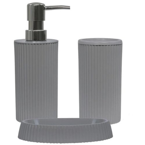  PZR-048 grey bathroom set (3 pieces) Cene