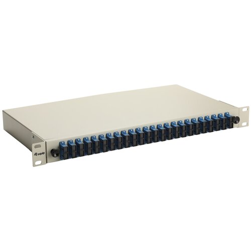 Equip 24-Port Fiber Optic Splice Box, SC Duplex, OS2, 1U, ped, Grey Slike