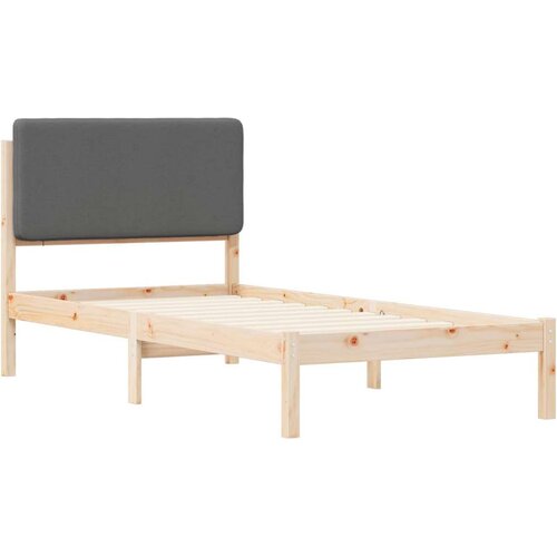 VidaXL krevetni okvir s tapiciranim uzglavljem tamno siva 90 x 190 cm Slike