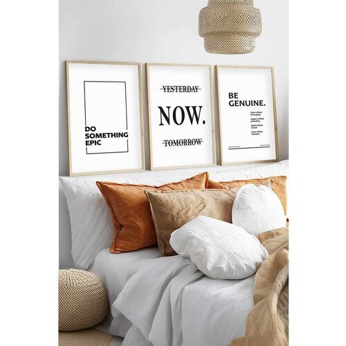 WALLXPERT Huhu568 - Višenamenska Dekorativna Slika u Ramovima (3 Komada) 50 x 70 cm Cene