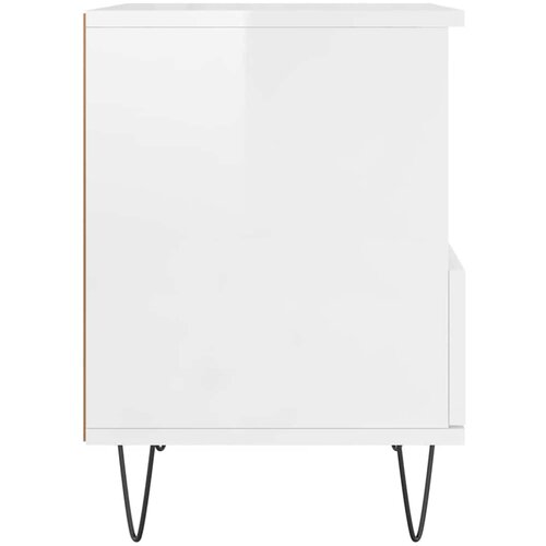  Noćni ormarići 2 kom sjajni bijeli 40x35x50cm konstruirano drvo Slike