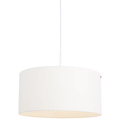 QAZQA Sodobna viseča svetilka bela z belo senco 50 cm - Combi 1