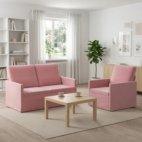  Set sofe 2 pcs Ružičasta Bar&scaron;un - Ružičasta 1-Sjedalo + 2-Sjedalo (120 cm) Cijene