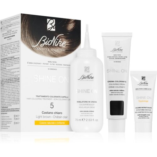 BioNike SHINE ON permanentna barva za lase odtenek 5 Light Brown 1 kos Cene