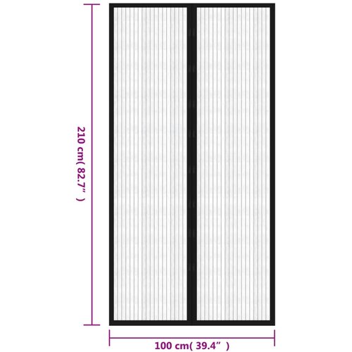  Mreža protiv insekata magnetom 2 kom 210 x 100 cm Crna Slike