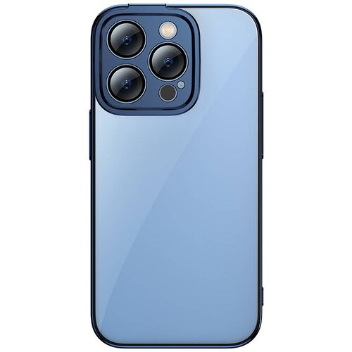 Baseus Komplet Glitter Transparent Case and Tempered Glass za iPhone 14 Pro Max (moder), (20605170) Slike