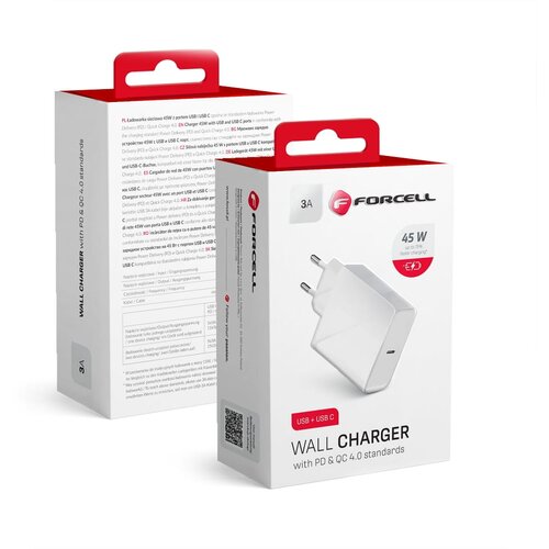 forcell kućni punjač (adapter)  TFK-TC-PD45W usb type c 3A 45W bela Cene
