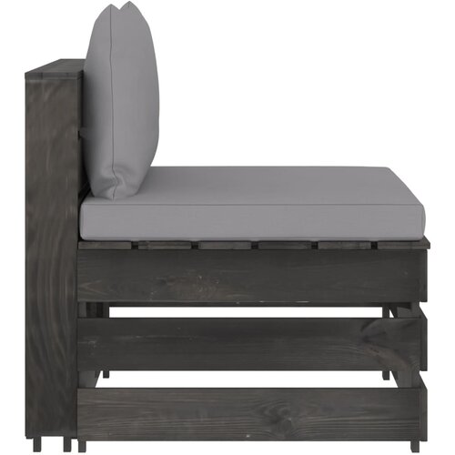 Maison Chic Sekcijski sredinski kavč - Sofa - Kanape z blazinami siv impregniran les, (21727148) Cene