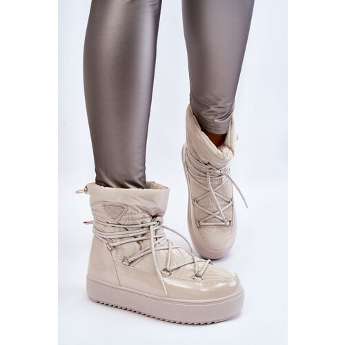 Gemre PM1 Women's Fashionable Lace-up Snow Boots Light beige Carrios Cene