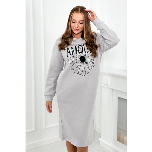 Kesi Long insulated dress with grey embroidery Cene