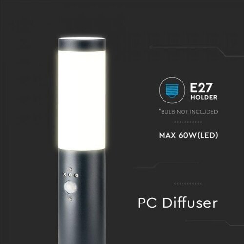 Spolja&amp;scaron;nja lampa sa senzorom, 1x E27/60W/230V, IP44, 45 cm, antracit Slike