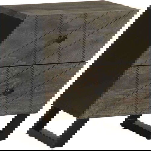 vidaXL Nočna omarica črna 40x33x46 cm trden mangov les Cene