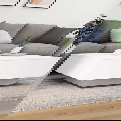  The Living Store Klubska mizica bela 100x100x31 cm inženirski les - Klubska Mizica, (21442509) Slike