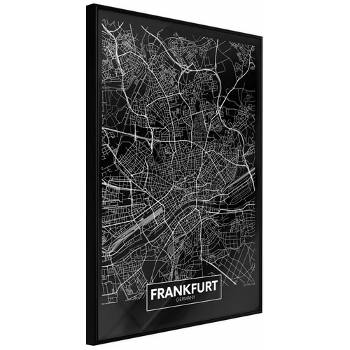  Poster - City Map: Frankfurt (Dark) 20x30