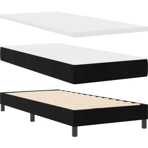 VidaXL Box Spring krevet s madracem crni 100x200 cm bar&amp;scaron;un Slike