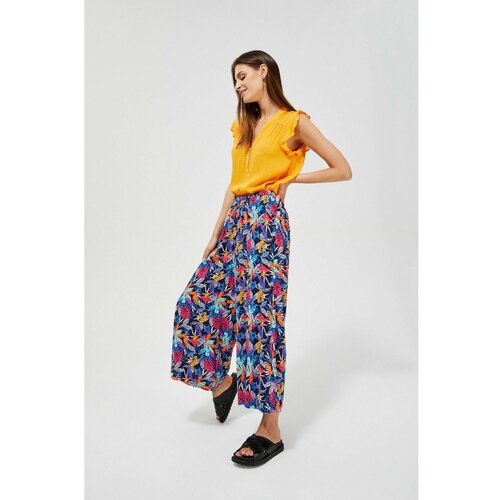 Moodo Wide trousers with a tropical print Slike