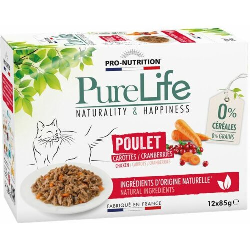 Pro Nutrition Vlažna hrana za mačke Pure Life, Piletina, 12x85g Cene