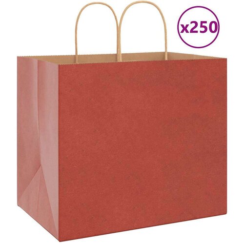  Papirnate vrećice 250 kom s ručkama crvene 32x22x28 cm Cijene