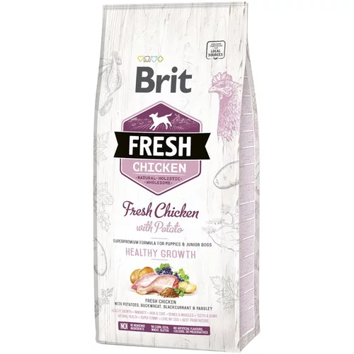 Brit Fresh Puppy Healthy Growth piščanec s krompirjem - Varčno pakiranje: 2 x 12 kg