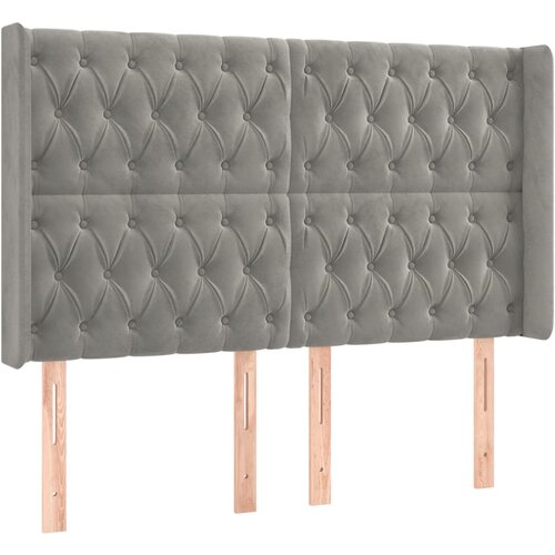 Maison Chic vzglavna omarica - nočna omarica - posteljna omarica z u&scaron;esi svetlo sivo 147x16x118/128 cm žamet, (21710514) Cene