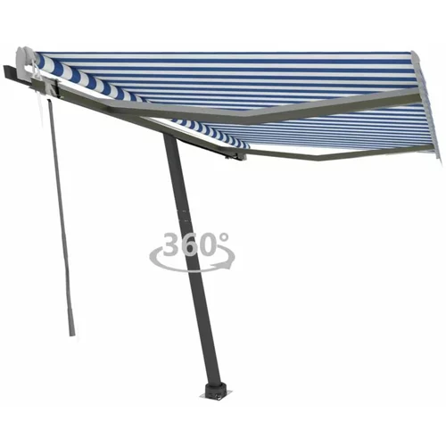  Prostostoječa avtomatska tenda 300x250 cm modra/bela, (20728713)