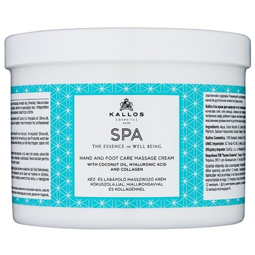 Kallos Cosmetics sPA Hand And Foot Massage Cream vlažilna masažna krema za roke in noge 500 ml za ženske Cene