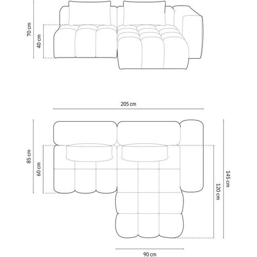 Cosmopolitan Design Bež kutna garnitura (s desnim kutom/s ležaljkom) Verona &amp;ndash; Slike