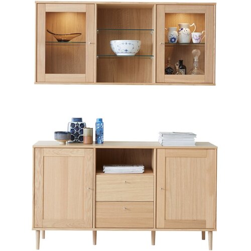 Hammel Furniture Viseća vitrina s rasvjetom u dekoru hrasta 133x136 cm Mistral - Cijene