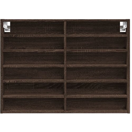  Vitrina boja smeđeg hrasta 80x8,5x58 cm od konstruiranog drva Slike