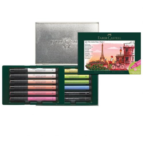  SET PITT ARTIST PEN PK12 PARIS FABER CASTELL 267136 SORTIRANO Slike