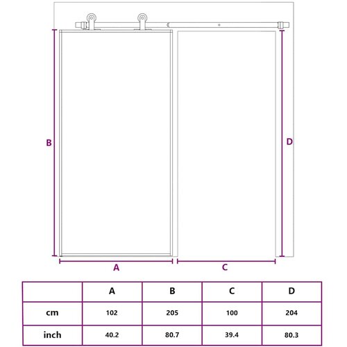  Klizna vrata od stakla ESG i aluminija 102 x 205 cm crna Slike