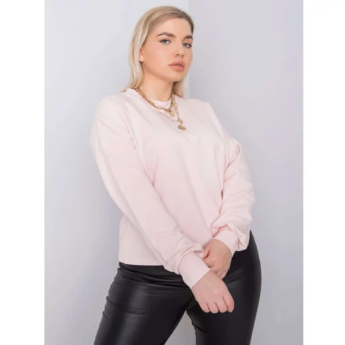 Fashion Hunters Light pink plain plus size sweatshirt
