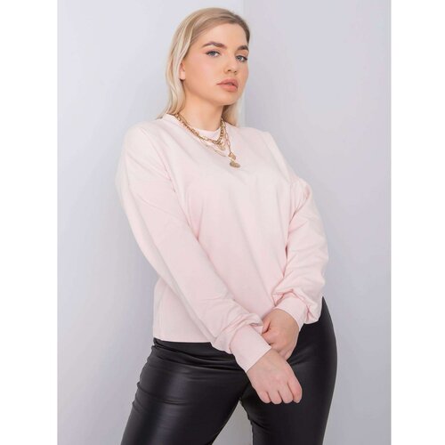 Fashion Hunters Light pink plain plus size sweatshirt Slike