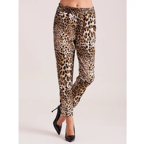 Fashionhunters Brown leopard print pants