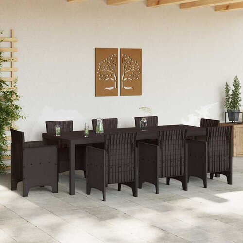  Stol za vrt Smeđa 250 x 100 x 73 cm poliratan Slike