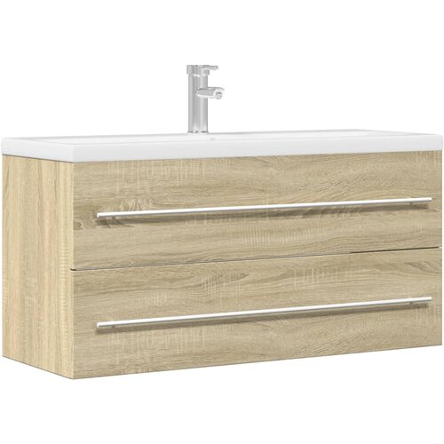 vidaXL Omarica za umivalnik sonoma hrast 100x38,5x48 cm iverna plošča Cene