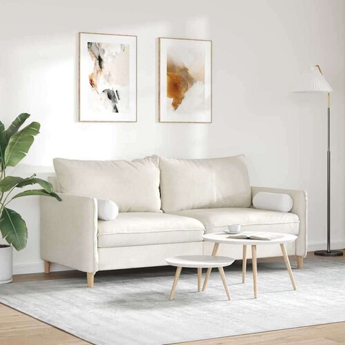 VidaXL valjkasti jastučići 2 pcs bijelo &amp;Oslash; 15 x 40 cm tkanina Slike