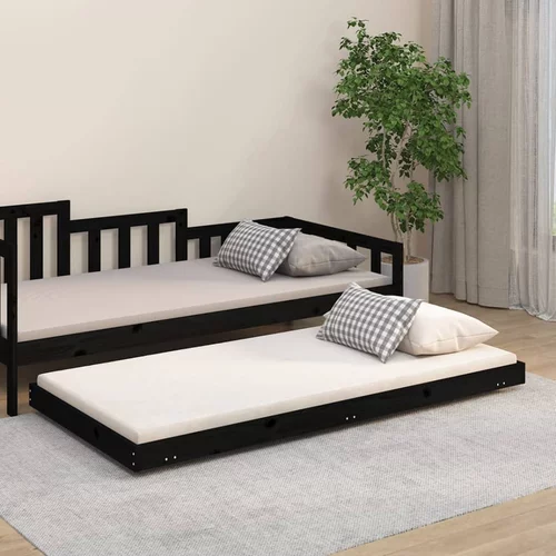 vidaXL Okvir za krevet crni 90 x 190 cm od masivne borovine