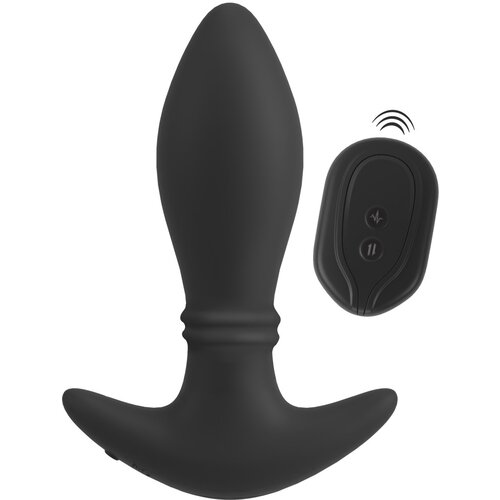 Anos RC Moving Rings Butt Plug Black Cene