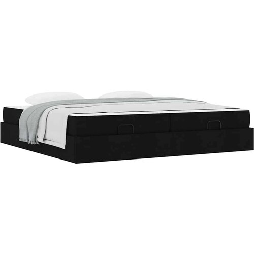 VidaXL krevetna konstrukcija s pohranom crna 200 x 200 cm tkanina Slike