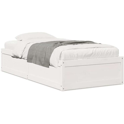 VidaXL Okvir za krevet bijeli 90 x 190 cm od masivne borovine Slike
