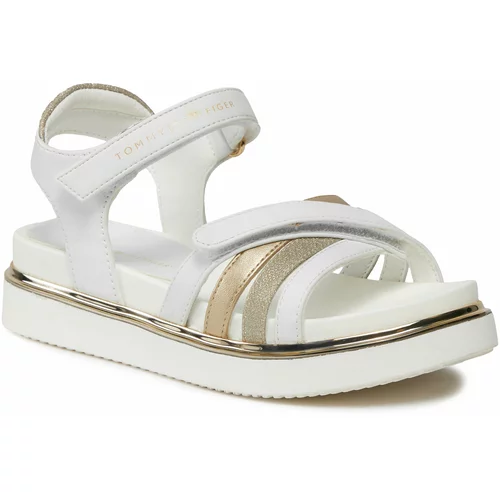 Tommy Hilfiger Sandali Velcro Sandal T3A2-33238-0273 White/Platinum X048