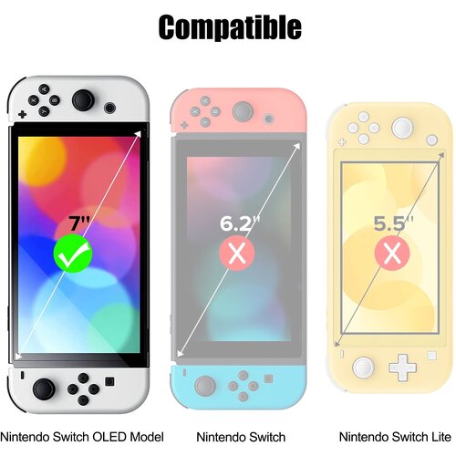 Venisymlis 2 Kosa] Zaščitno Steklo Za Nintendo Switch OLED 2021, Proti Praskam, Brez Mehurčkov, (22057550) Cene