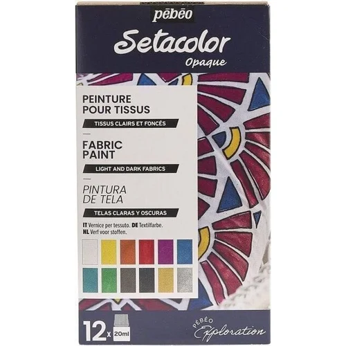 Pébéo Setacolor Set barv za tekstil 12x20 ml