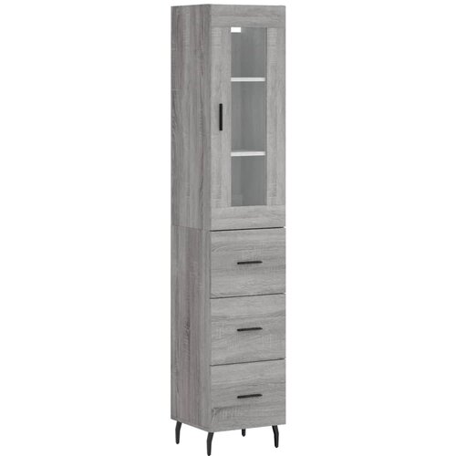 Maison Chic Visoka omara - Komoda - Predalnik siva sonoma 34,5x34x180 cm inženirski les, (21722225) Cene