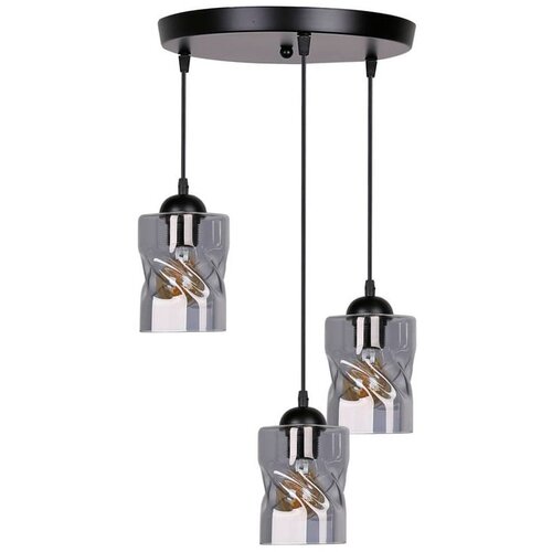 Candellux Lighting Črna viseča svetilka s steklenim senčnikom Felis - Candellux Lighting Cene